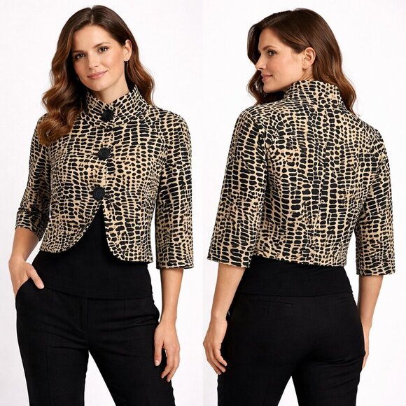 Trina Turk Jackets & Blazers - Trina Turk Animal Print Bolero Jacket Blazer - size 4